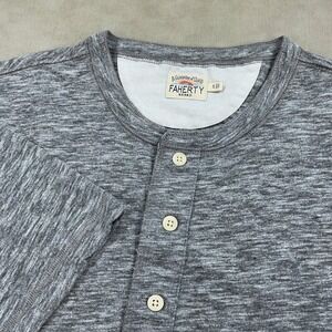 Faherty Shirt Mens Small Henley Short Sleeve Cotton Blend Soft Casual Comfort